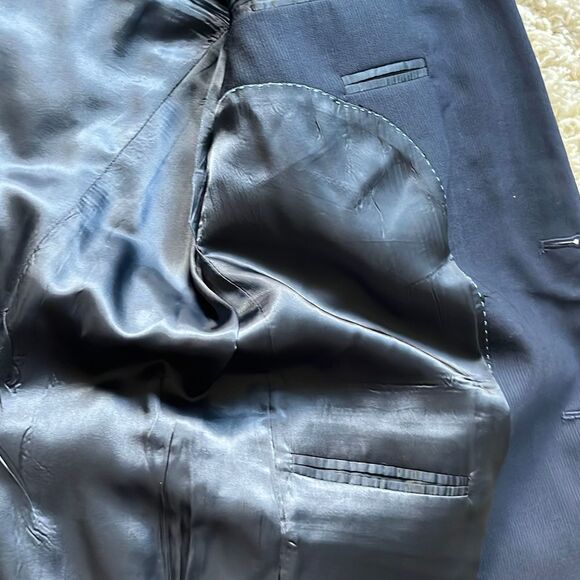 Peter Millar Suit Jacket Blazer Sport Coat Mens 44T Wool Navy - Picture 6 of 16